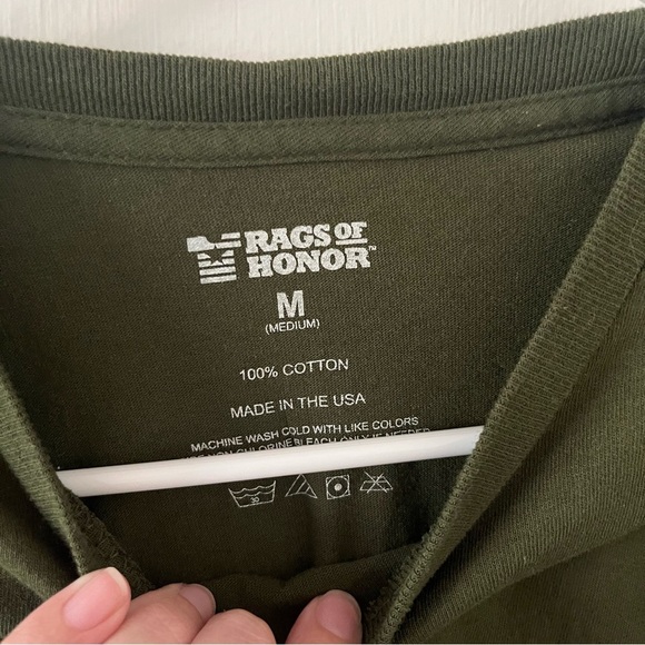 Rags of Honor Don’t Tread on Me Green Long Sleeve Tee Made in USA Men’s Medium - Picture 4 of 9